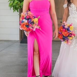 Lulu's Fuchsia Strapless Wedding Dress